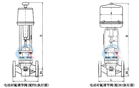 襯氟電動調節閥(fá)_耐(nài)腐蝕調(diào)節閥外形圖